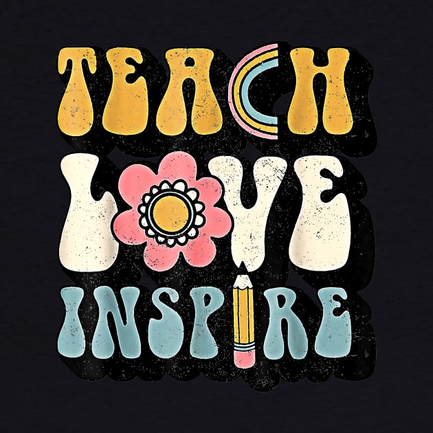 Back To School Teach Inspire Retro Teachers Women by everetto